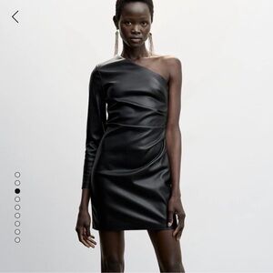 Mango Black One-Shoulder Dress